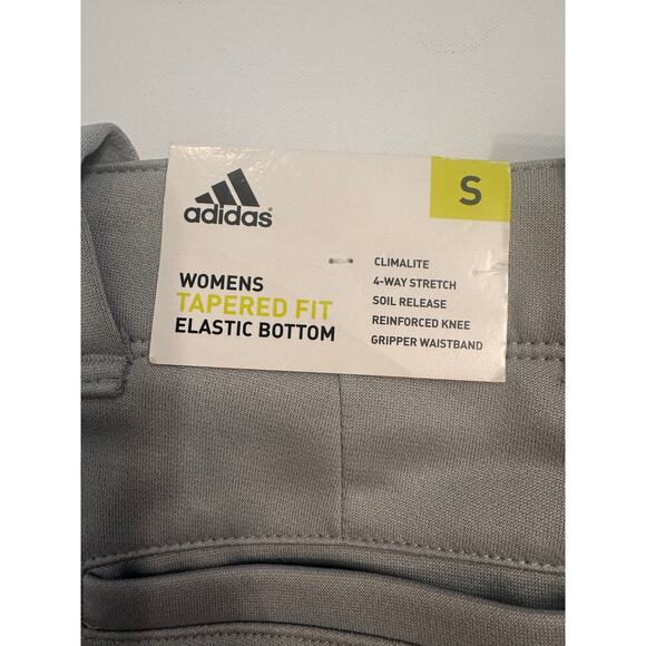 NWT Adidas Women's Tapered Fit Elastic Bottom Softball Pants Gray Size S - Picture 4 of 7